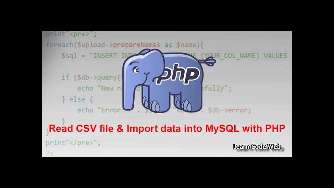 Read CSV file & Import data into MySQL with PHP in Urdu - Hindi - Learncodeweb