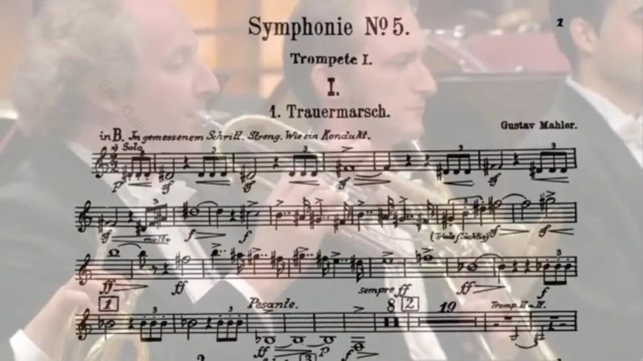 Sinfonia No.5 de Gustav Mahler- Completa com a parte do 1o. Trompete