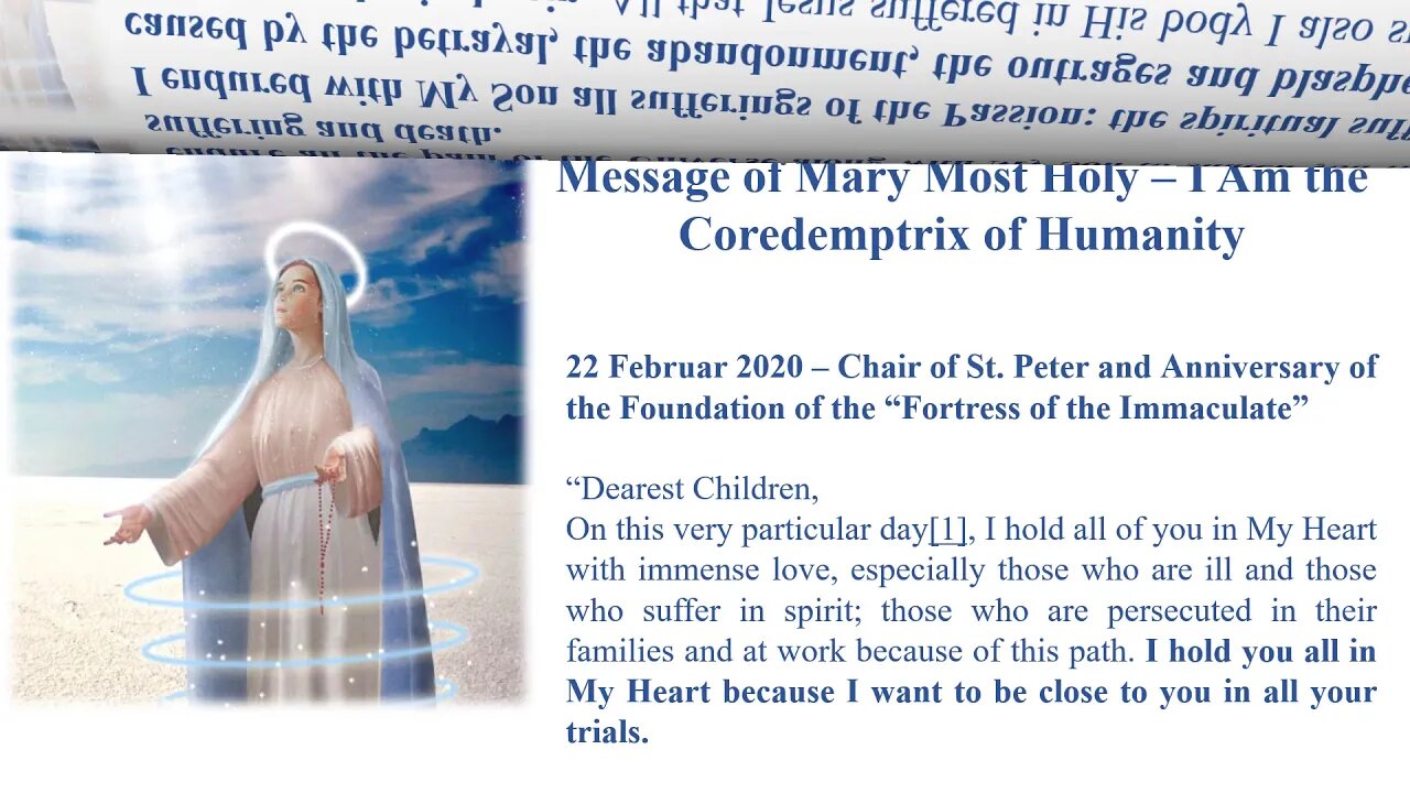 message 22 02 2020 I Am the Coredemptrix of Humanity