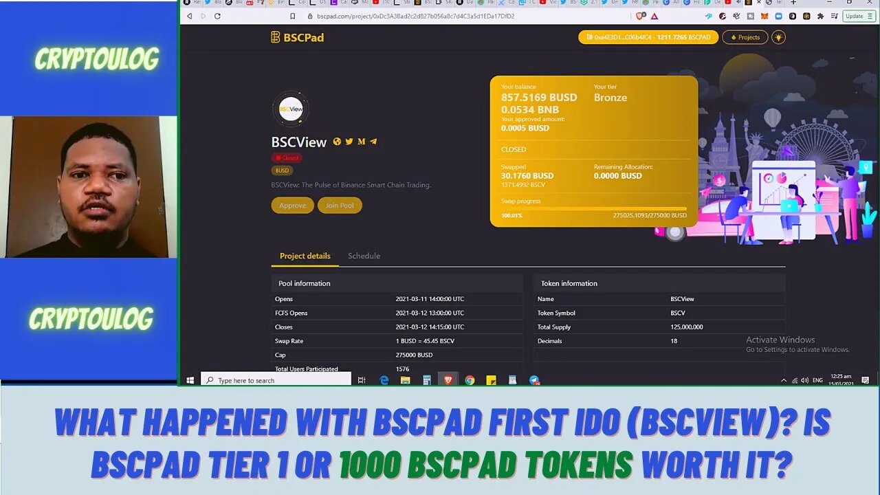 What Happened With BSCPAD First IDO (BSCVIEW)? Is BSCPAD Tier 1 Or 1000 BSCPAD Tokens Worth It?