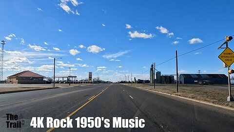4K Rock 1950's Music | Texas | Drive Ralls TX Population 1,639 | 20230116