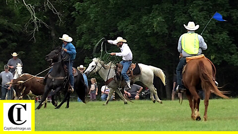 Pasture Team Roping 🤠🐂 🤠 The 1836 Chuckwagon Races 2022 - Sunday