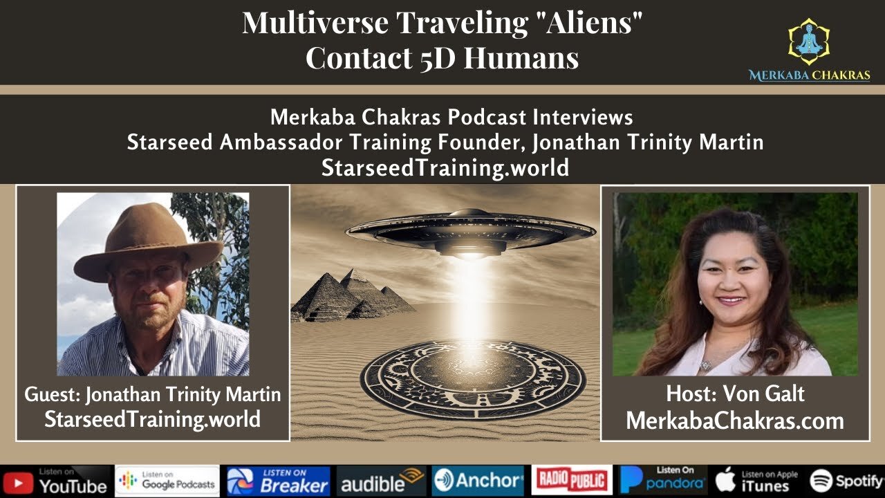 Multiverse Traveling Aliens Contact 5D Humans w/Jonathan Trinity Martin: Merkaba Chakras Podcast #30