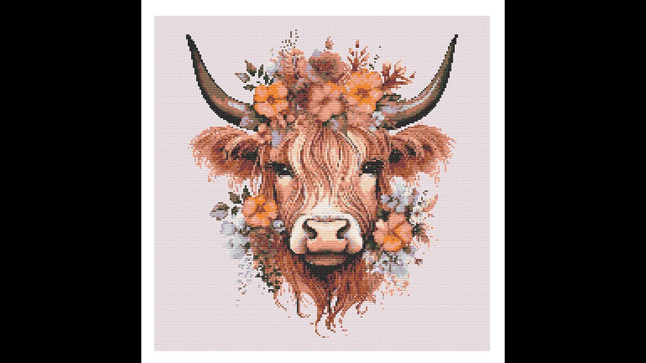 Highland Cow Cross Stitch Pattern by Welovit | welovit.net | #welovit