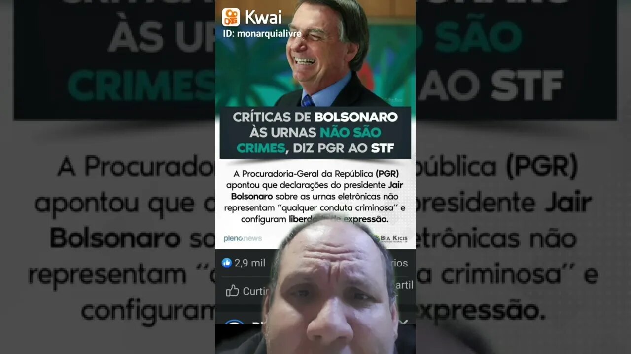 Críticas de Bolsonaro as Urnas não são crimes, diz PGR ao STF