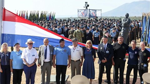 Podizanje zastave na kninskoj tvrđavi povodom Dana pobjede i domovinske zahvalnosti