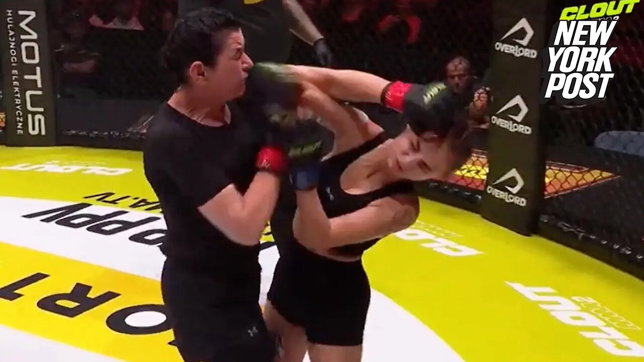 Mom, 50, knocks out her son's ex-girlfriend in cage fight match