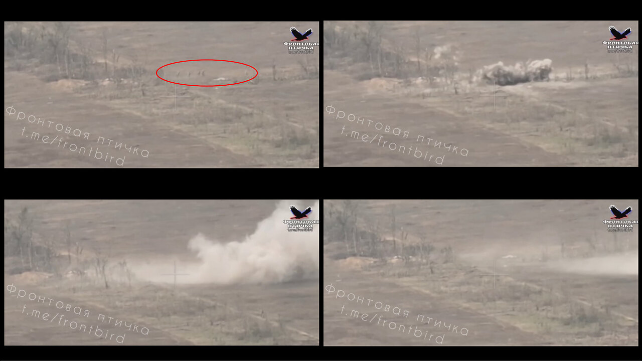 Near Verbove: Russian direct artillery hit to the Ukrainian assault group