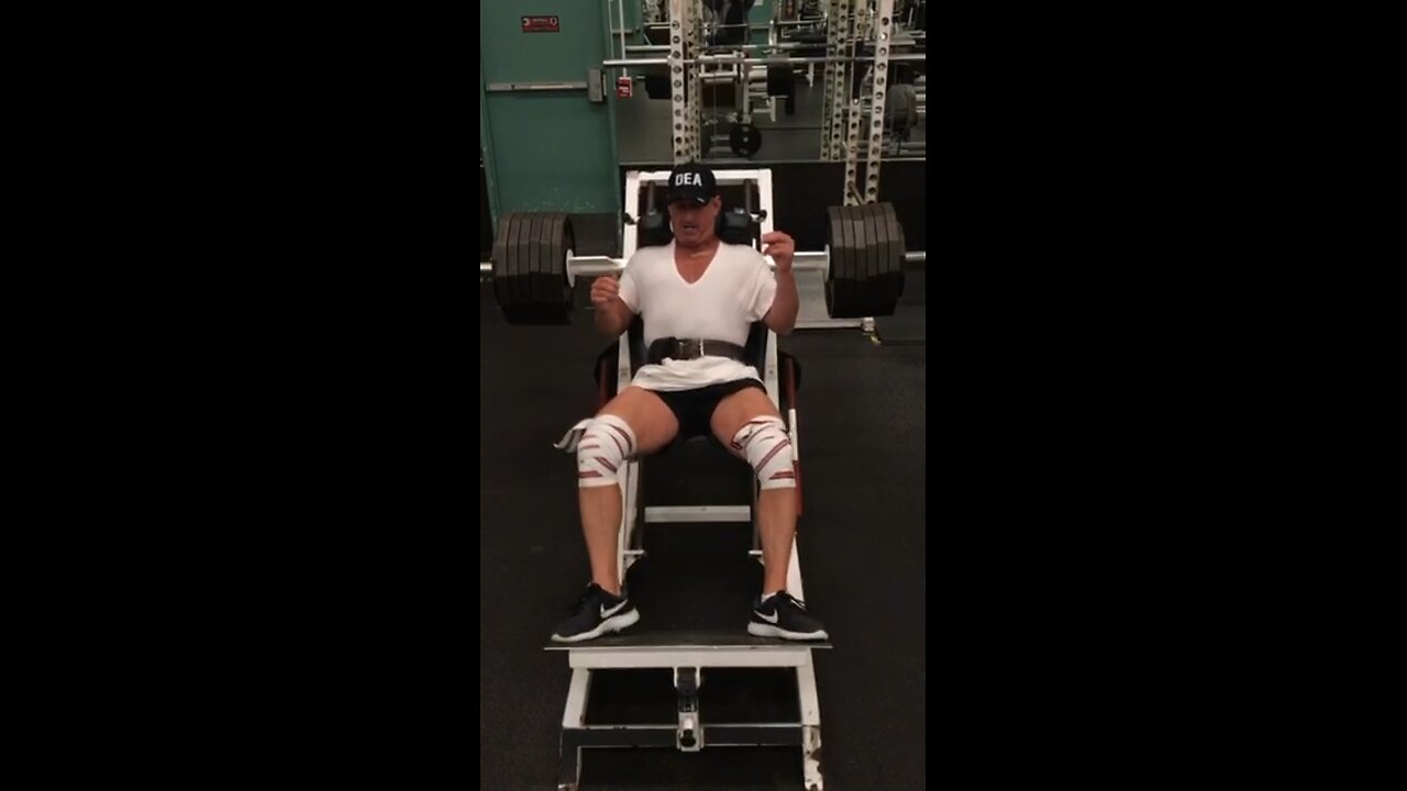 Professional dog trainer does 640lb hack squat twice
