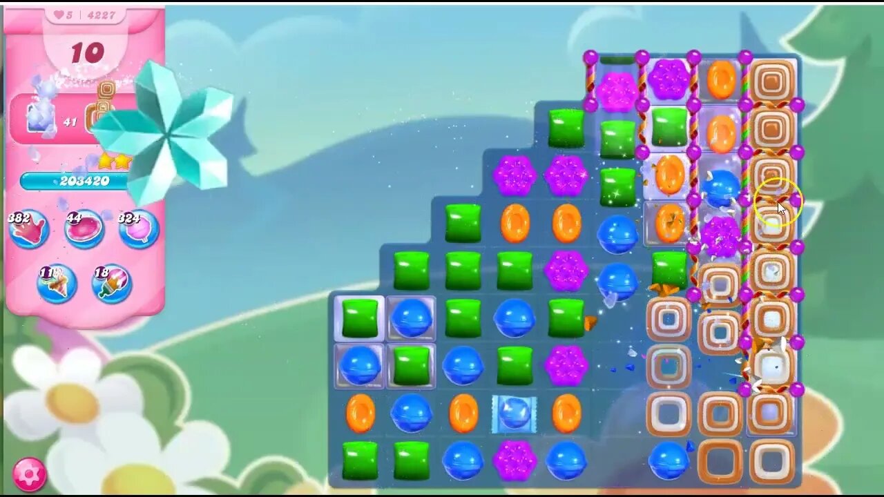 Candy Crush Level 4227 Talkthrough, 23 Moves 0 Boosters