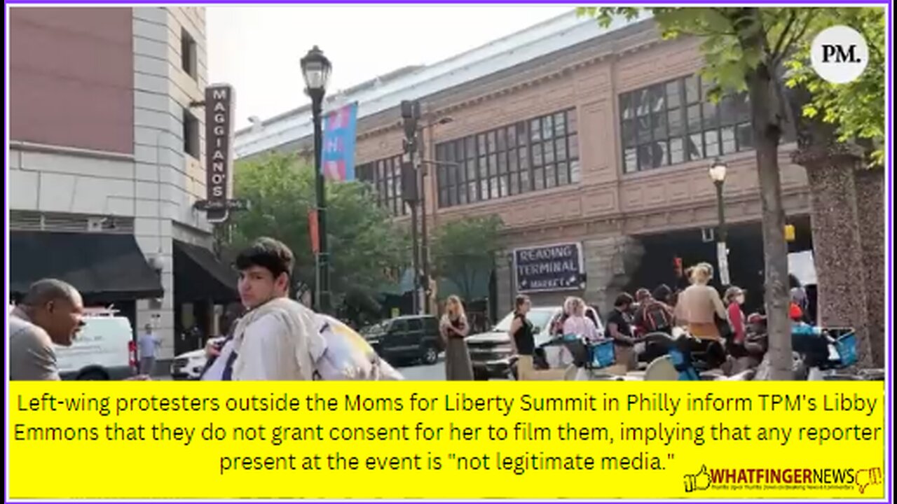 Left-wing protesters outside the Moms for Liberty Summit in Philly inform TPM's Libby Emmons