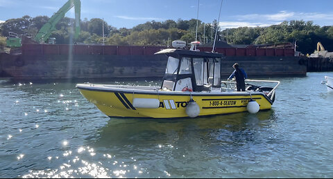 Port Jefferson SeaTow Dewatering Sunken Boat