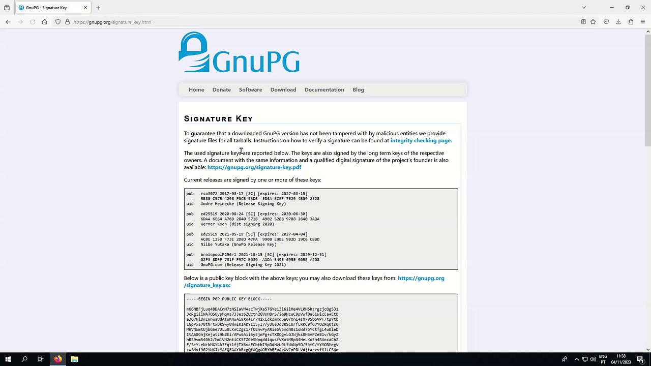 Gpg4win Software Authenticity verification on Windows.