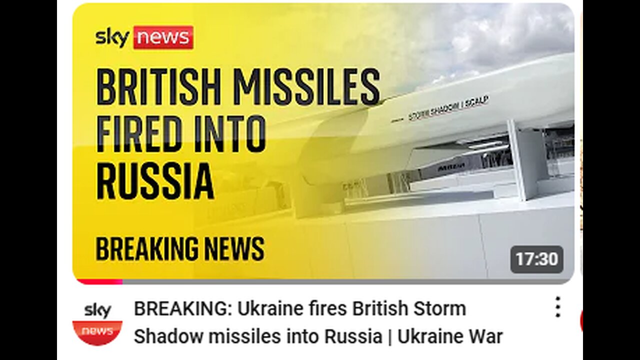 BREAKING: Ukraine fires British Storm Shadow missiles into Russia