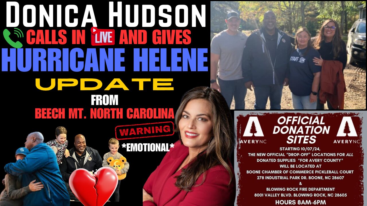 FULL LIVE Phone Interview w/ Donica Hudson: On The Ground Update From Helene Disaster In NC!