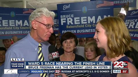 Bruce Freeman reacts to winning Ward 5 city council race
