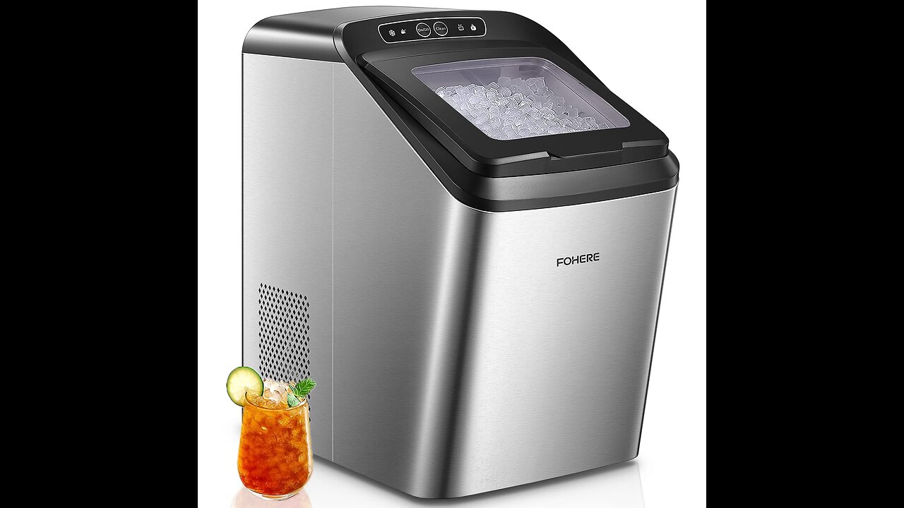 Nugget Countertop Ice Maker with Soft Chewable Ice, 34Lbs24H, Pebble Portable Ice Machine with...