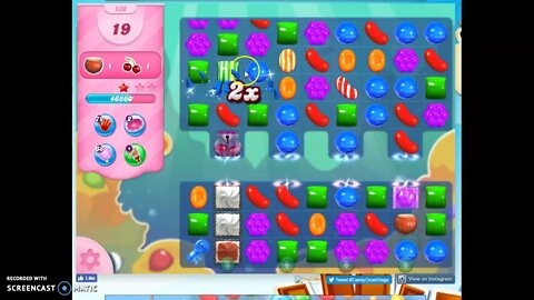 Candy Crush Level 930 Audio Talkthrough, 3 Stars 0 Boosters