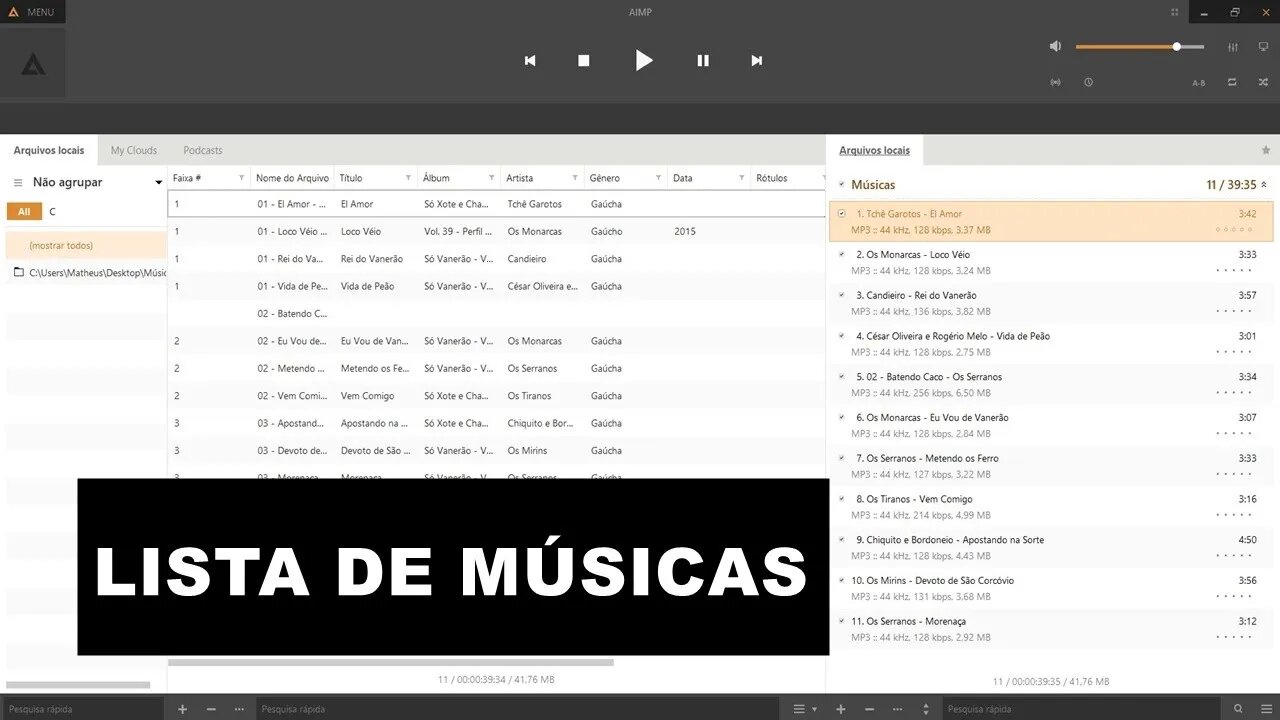 Criar LISTA de MÚSICAS com o AIMP