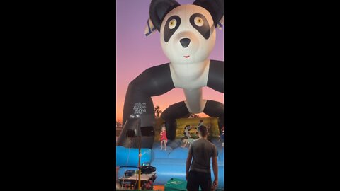 Dassie jumping at Panda Moonwalk Netanya Beach