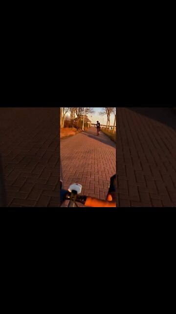 Biking down by the water