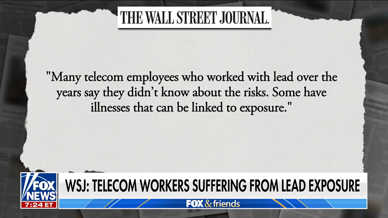 WSJ Report : Telecom Workers Suffering from Lead Exposure