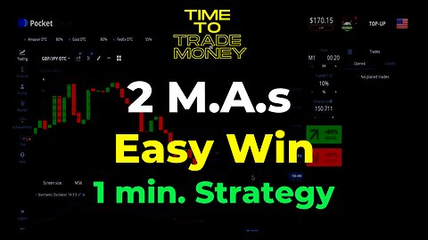 2 Moving averages for an easy 1 min binary options strategy on Pocket Option