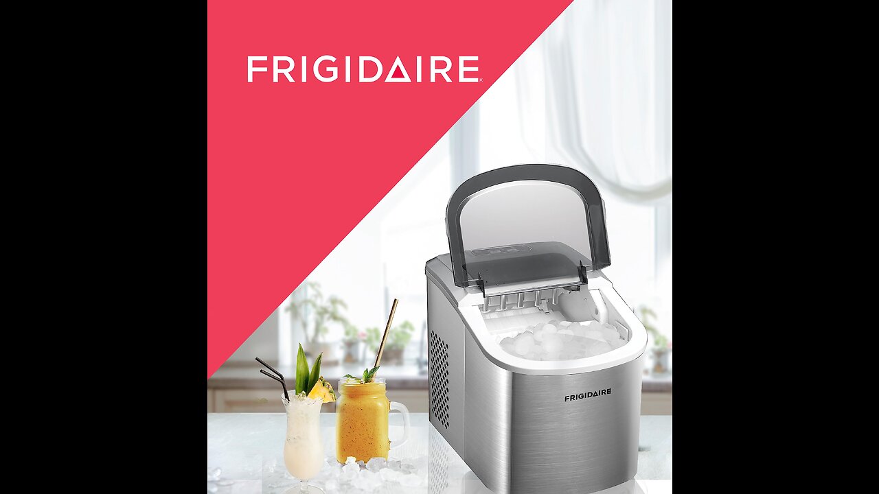 Frigidaire EFIC117-SSRED-COM Stainless Steel Ice Maker, 26lb per day, RED STAINLESS