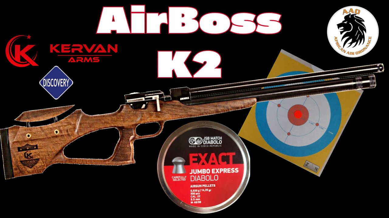 Kervan Arms Airboss K2 in 5.5mm shooting JSB 14.35gn at 55 yards