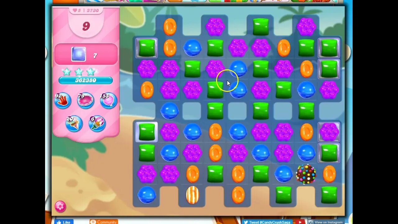 Candy Crush Level 3730 Talkthrough, 21 Moves 0 Boosters
