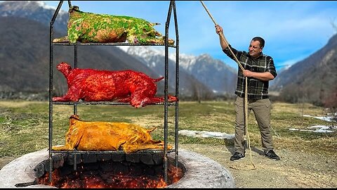 3 Whole Whole Sheep Fried In A Tandoor! 3 Bright Flavors With A Crust