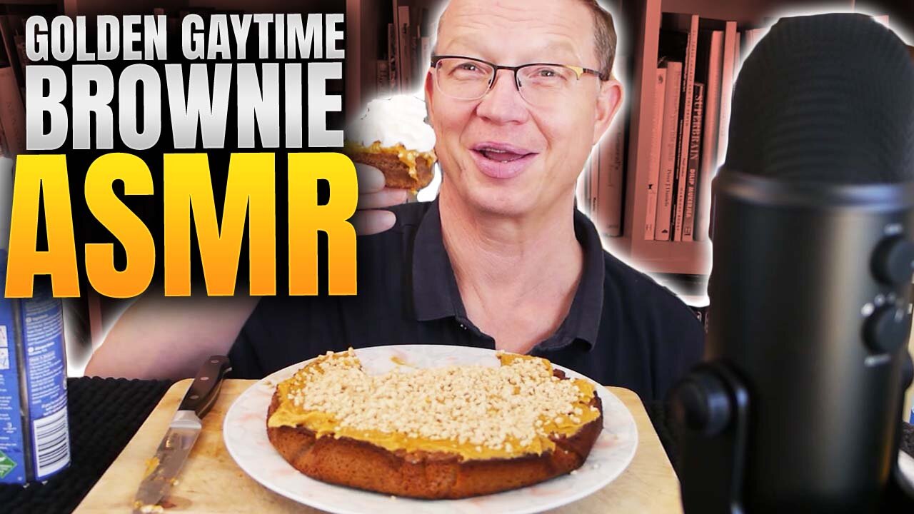 Golden Gaytime Mukbang ASMR, Eating Golden Gaytime Brownies With Whippy Cream ASMR Mukbang