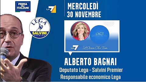 🔴 Interventi dell'On. Alberto Bagnai ospite nella trasmissione "L'aria che Tira" del 30/11/2022.