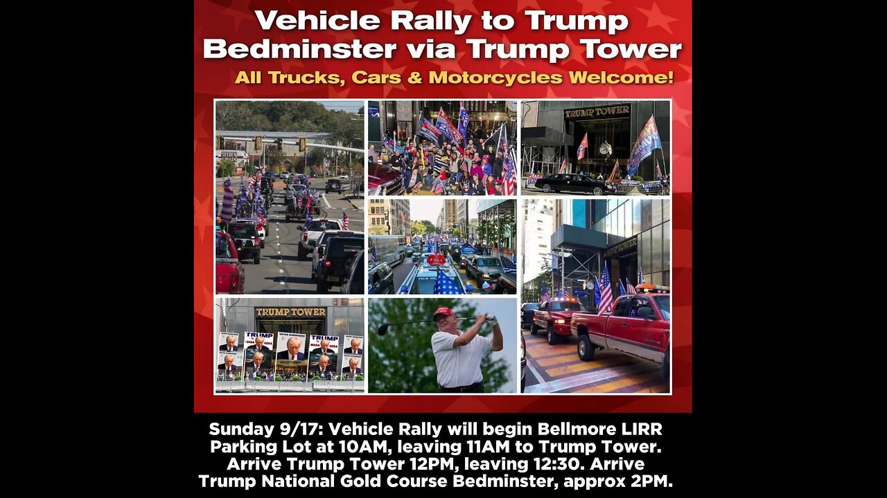 Patriot Convoy to Trump Tower NYC and then his golf course in Bedminster New Jersey #UCNYNEWS￼￼