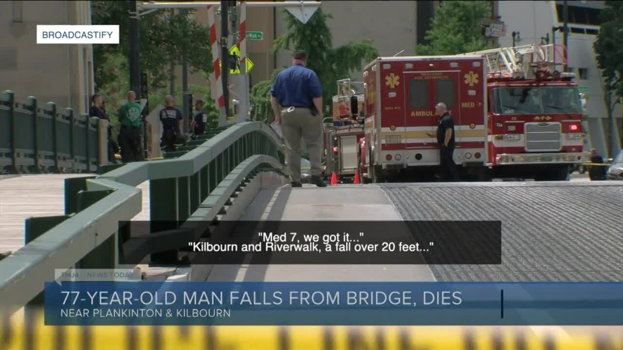 Elderly man dies in fall from Kilbourn Avenue Bridge downtown Milwaukee