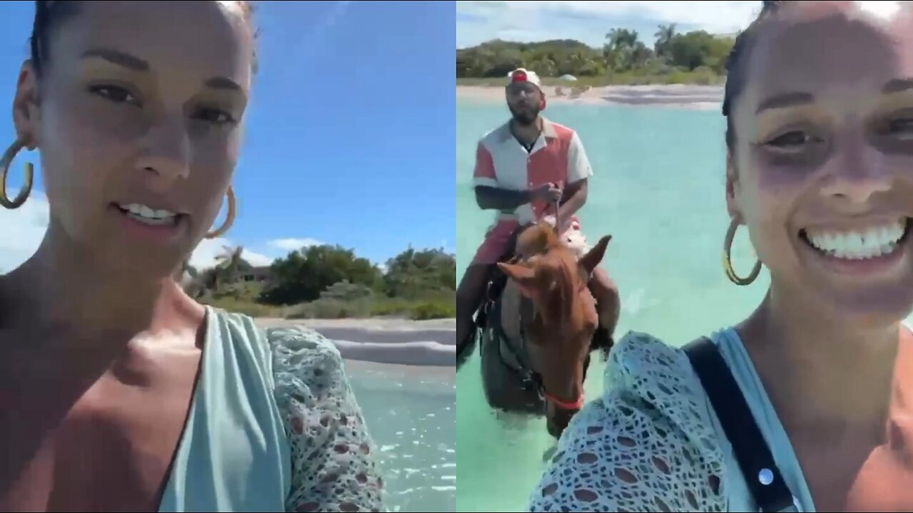 Checkout Swizz Beatz & Wife Alicia's Trip Riding Horse Through The Water