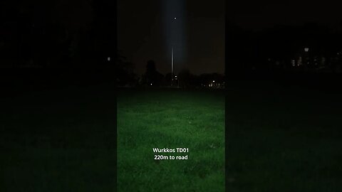 Wurkkos TD01 220m beamshot across oval