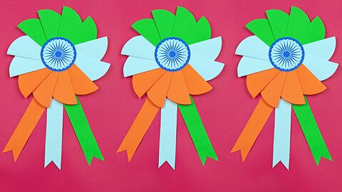 Tricolor Badge Making/Independence Day Crafts/Republic Day Crafts/Paper Things Easy