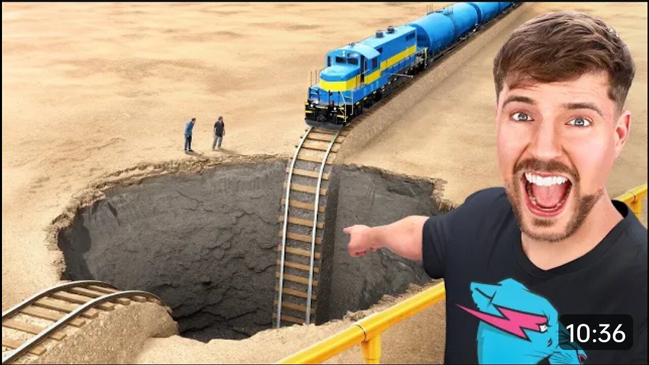 Train vs Giant pit