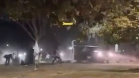 SUV Tries To Run Down Homeless Meth-Heads In Dystopian San Francisco Park Before Crashing Into Tree