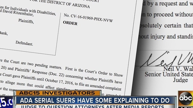 Federal judge wants answers from ADA serial suers