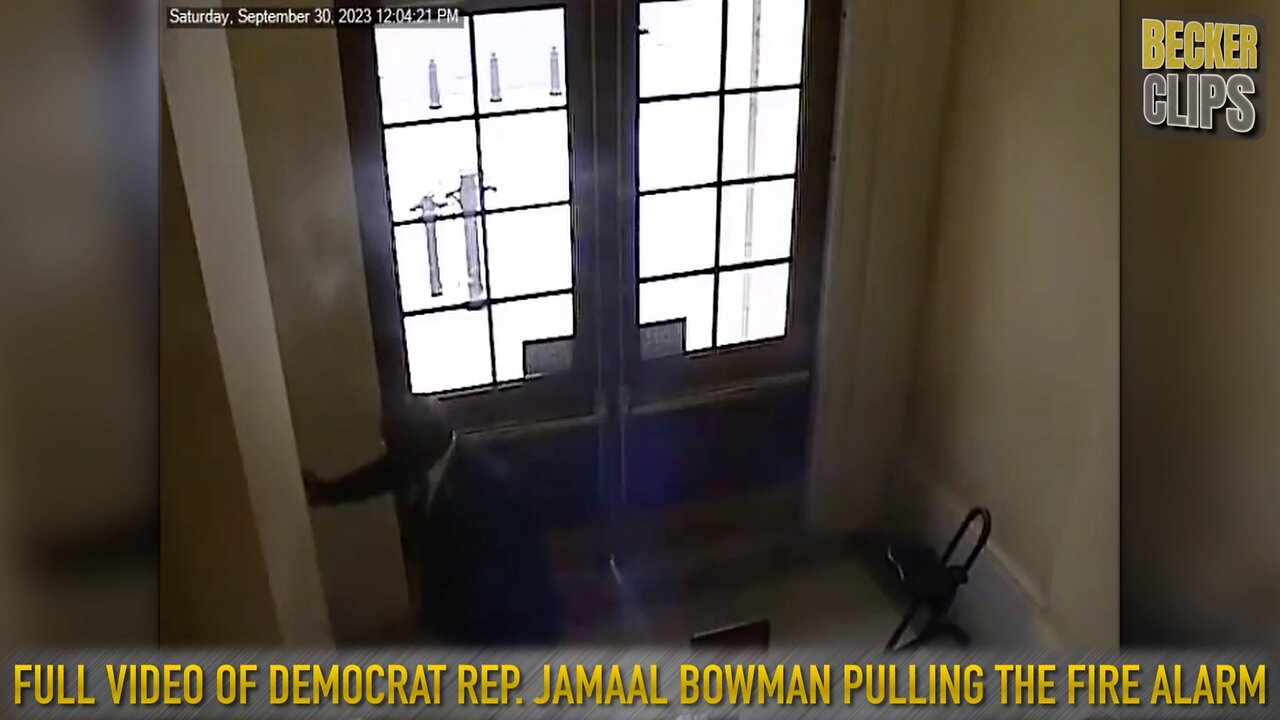 Full Video of Democrat Rep. Jamaal Bowman Pulling the Fire Alarm in a House Office Building