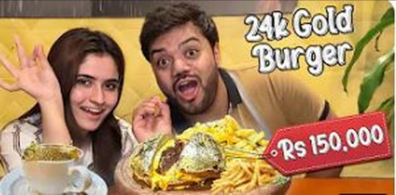 I Ate A Rs150,000 Golden Burger (24k Gold) 😍 | Drinking 24 Carat Gold Coffee 😱