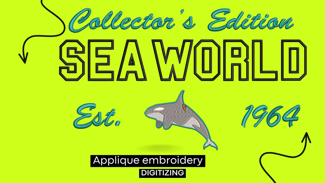 Seaworld Applique embroidery design | #wilcom #embroiderywork #stitch #embroidery #embroiderydesign