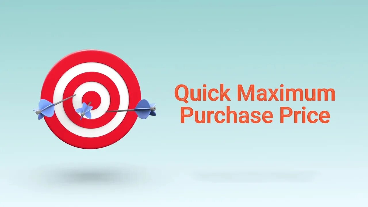 Real Estate Investment Calculations - Quick Maximum Purchase Price