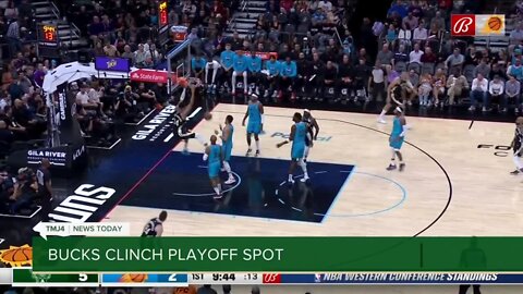 Bucks clinch playoff spot, top Suns 116-104 for 50th win