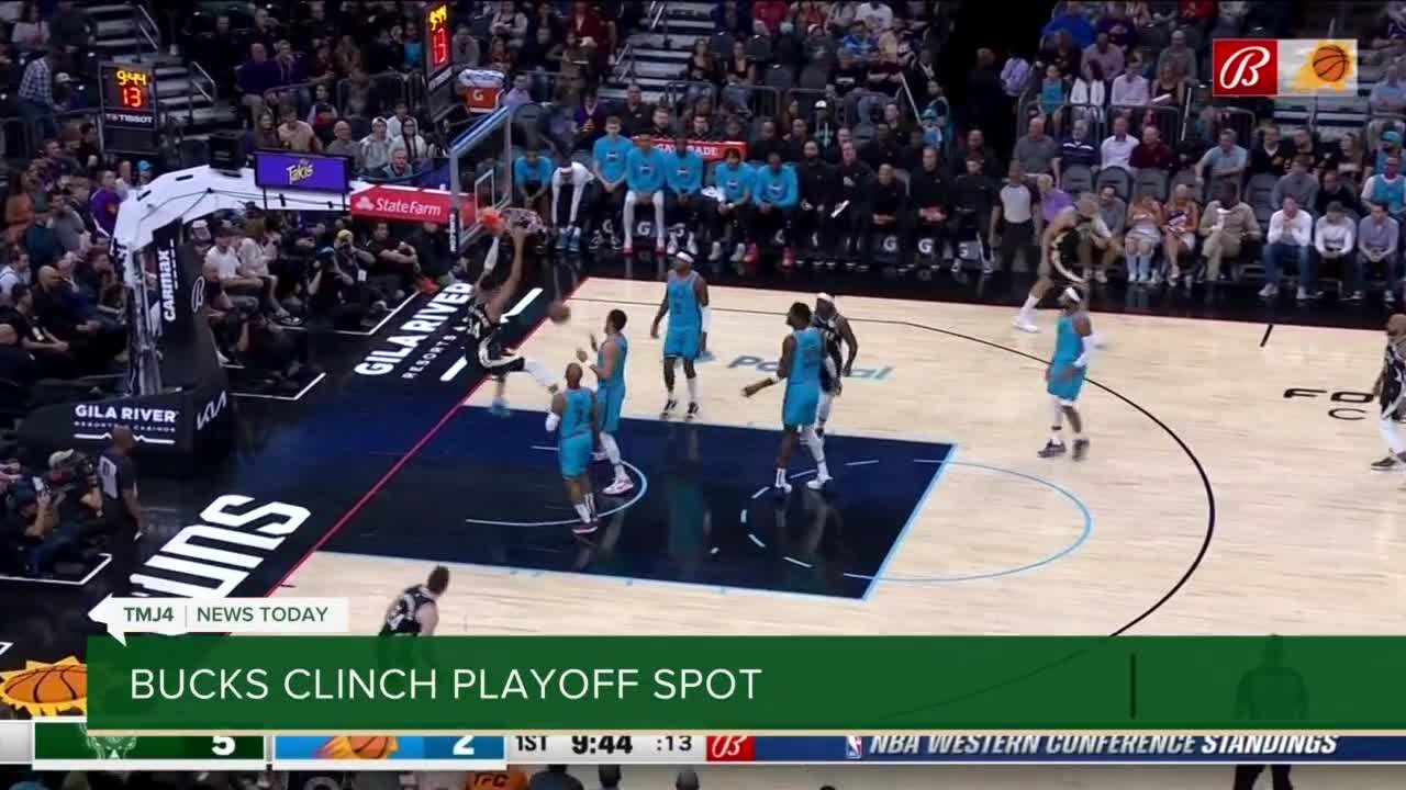 Bucks clinch playoff spot, top Suns 116-104 for 50th win