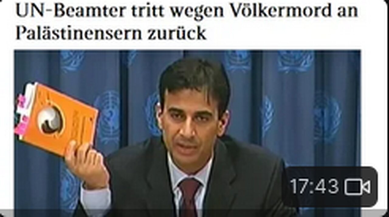 'Musterbeispiel für #Völkermord' in #Gaza; UN-Beamter tritt aus Protest zurück!