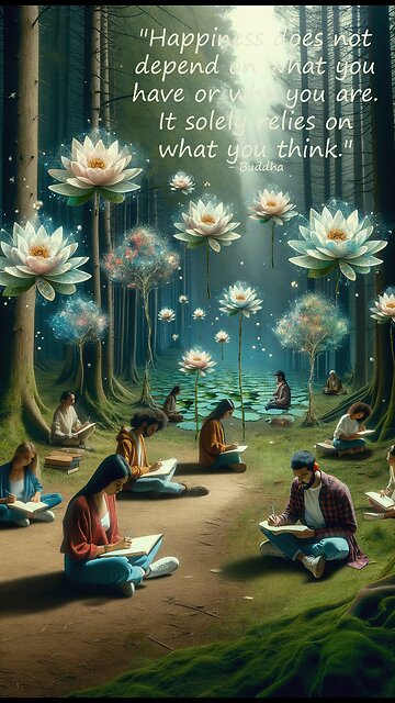 60-second inspirational - "Happiness does not depend on what you have or who you are..." - Buddha