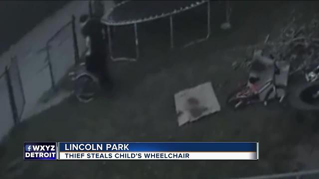 Thief caught on video stealing child's wheelchair